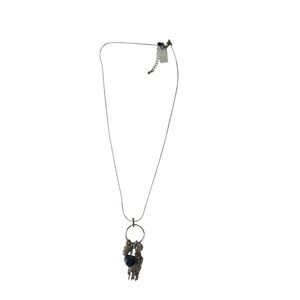 White House Black Market Silver Necklace with Dark Blue Details